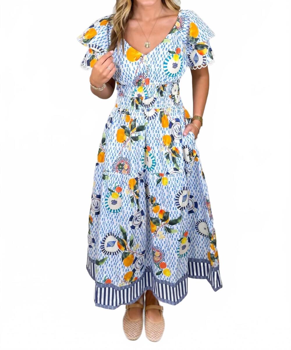NEW EMILY LOVELOCK valentina print dress in white